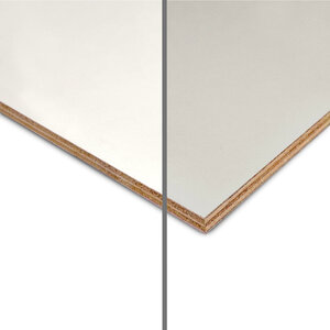 Wit / grijs okoume multiplex - 12 mm dik - Paintpanel 15jr Wit / grijs okoume multiplex - 12 mm dik - Paintpanel 15jr