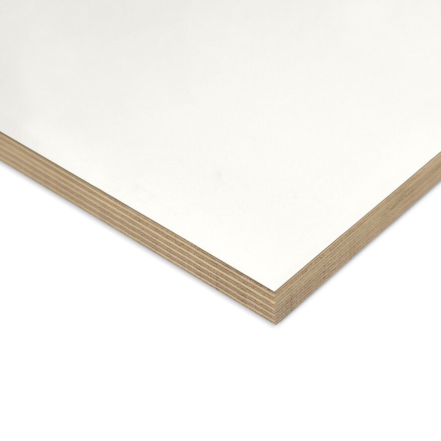Wit hardhout multiplex - 16 mm dik - HPL plaat - Bruynzeel Decora HPL Wit Wit hardhout multiplex - 16 mm dik - HPL plaat - Bruynzeel Decora HPL Wit