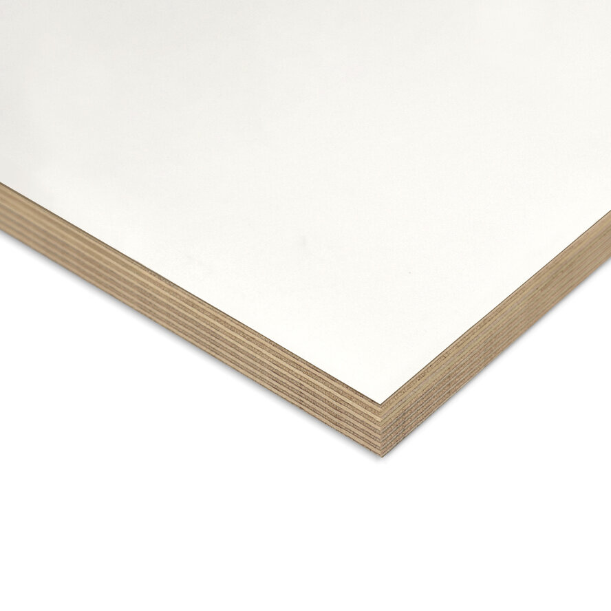 Wit hardhout multiplex - 19 mm dik - HPL plaat - Bruynzeel Decora HPL Wit Wit hardhout multiplex - 19 mm dik - HPL plaat - Bruynzeel Decora HPL Wit