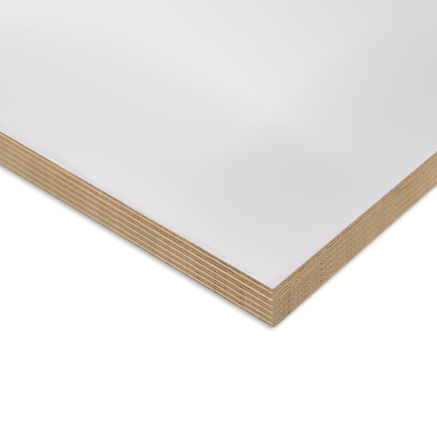 Wit / grijsbruin berken multiplex - RAL 9003 / 8019 - 18 mm dik - multiplex plaat berken - PPL coating Wit / grijsbruin berken multiplex - RAL 9003 / 8019 - 18 mm dik - multiplex plaat berken - PPL coating