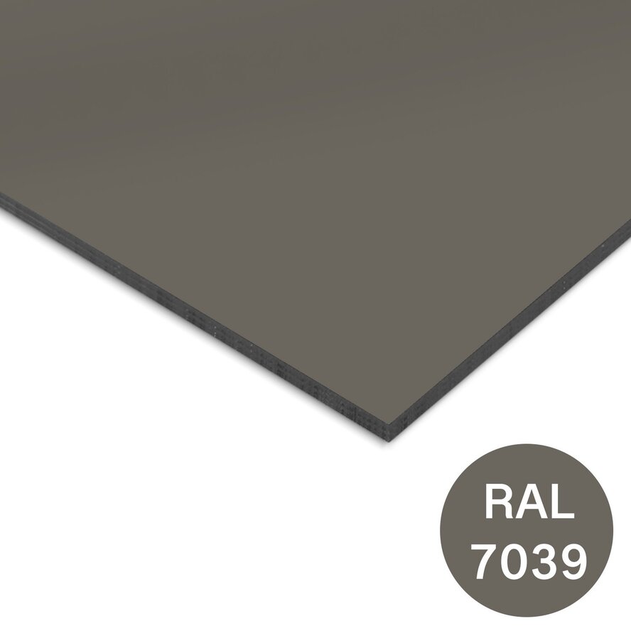 Bruingrijs (1 zijde) - Trespa plaat - RAL 7039 - 6 mm dik - HPL plaat - Trespa Izeon - garantieplaat 10 jaar Bruingrijs (1 zijde) - Trespa plaat - RAL 7039 - 6 mm dik - HPL plaat - Trespa Izeon - garantieplaat 10 jaar