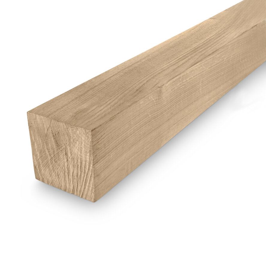 Eiken balk - 140x140 mm - geschaafd - balk voor buiten - eikenhout AD 20-25% Eiken balk - 140x140 mm - geschaafd - balk voor buiten - eikenhout AD 20-25%
