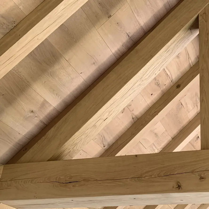Eiken balk - 140x140 mm - geschaafd - balk voor buiten - eikenhout AD 20-25% Eiken balk - 140x140 mm - geschaafd - balk voor buiten - eikenhout AD 20-25%