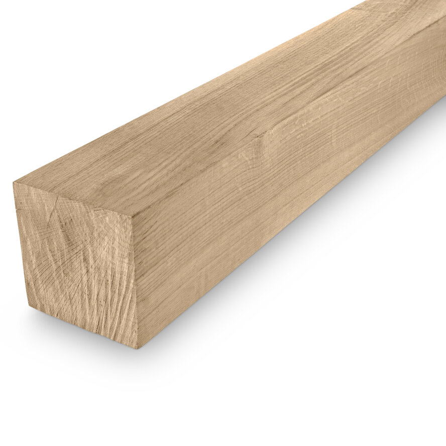 Eiken balk - 170x170 mm - geschaafd - balk voor buiten - eikenhout AD 20-25% Eiken balk - 170x170 mm - geschaafd - balk voor buiten - eikenhout AD 20-25%