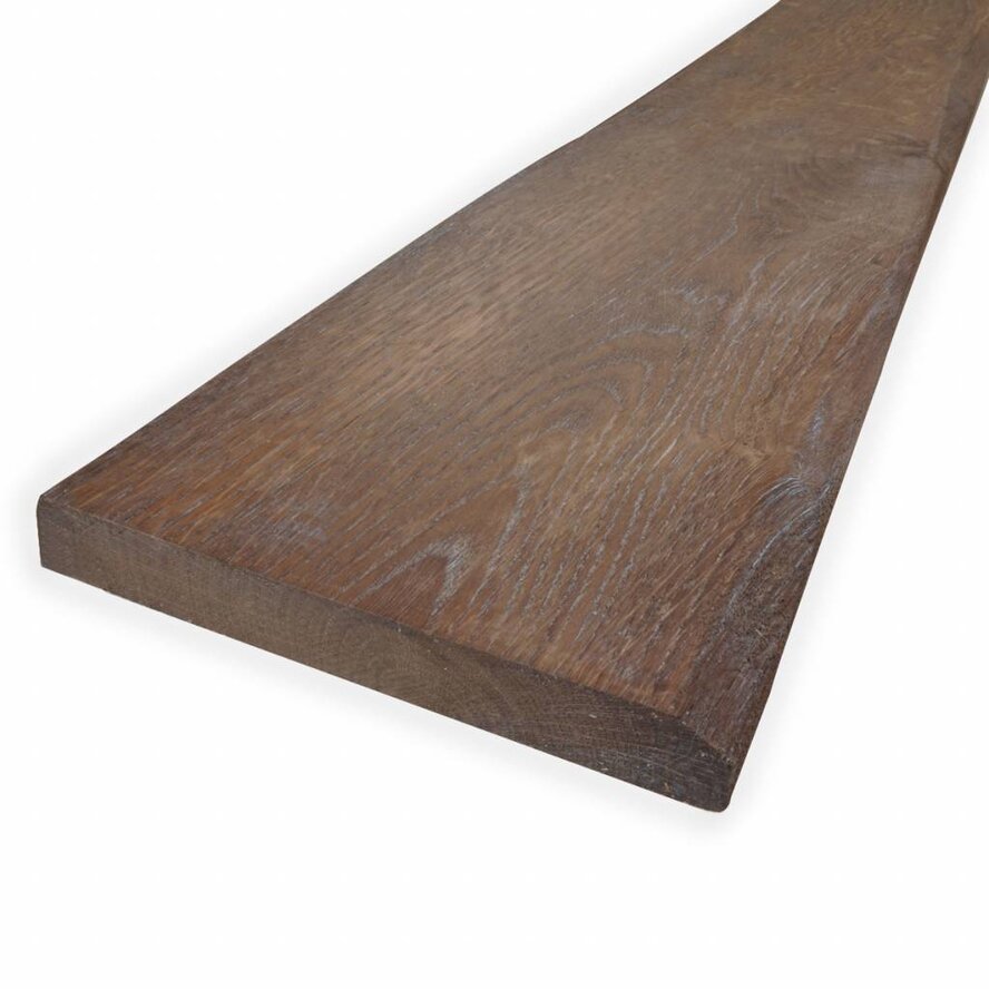 Oude eiken plank - 25x140 mm - whitewash - plank voor binnen / beschut buiten - verouderd eikenhout AD 20-25% Oude eiken plank - 25x140 mm - whitewash - plank voor binnen / beschut buiten - verouderd eikenhout AD 20-25%