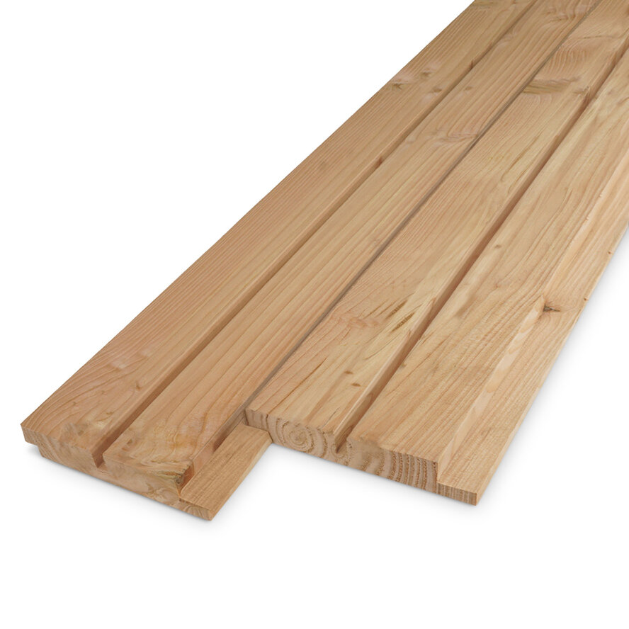 Douglas dubbel blokprofiel (50/50) - 27x130 mm - geschaafd - dubbel rhombusprofiel - douglashout KD 18-20% Douglas dubbel blokprofiel (50/50) - 27x130 mm - geschaafd - dubbel rhombusprofiel - douglashout KD 18-20%