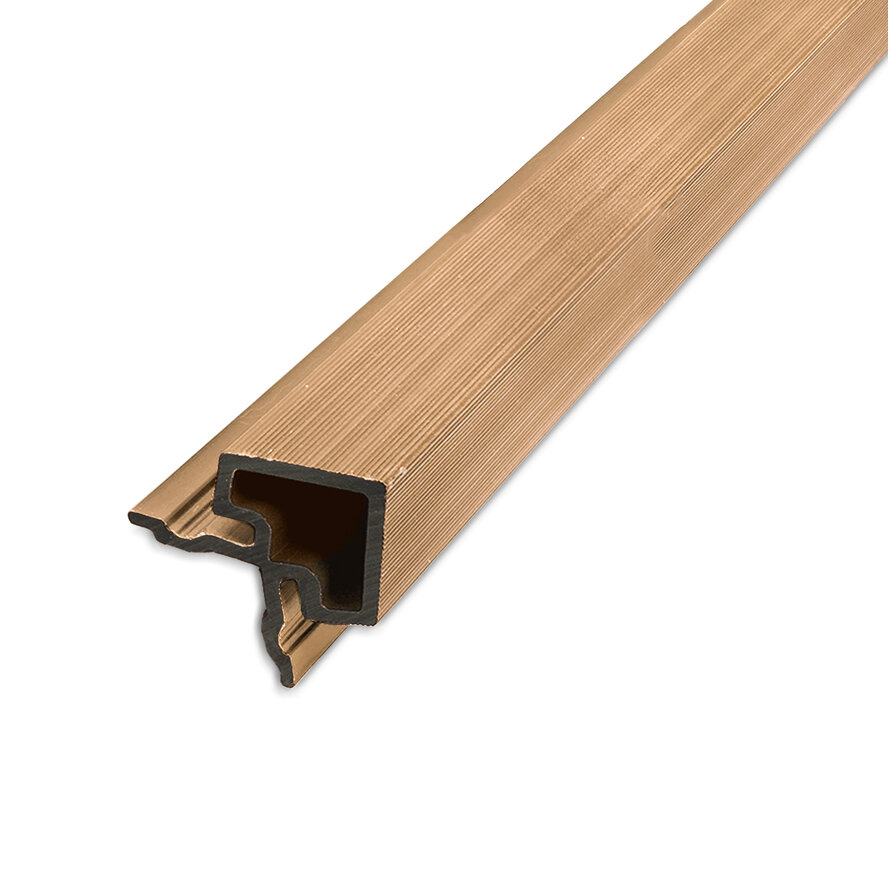 Composiet hoekprofiel - cedar kleur - 67x67 mm - hoek afwerkprofiel houtcomposiet Composiet hoekprofiel - cedar kleur - 67x67 mm - hoek afwerkprofiel houtcomposiet