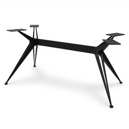 Zwart vlinder poot frame tafelonderstel (3-delig) - staal / ijzer - afmeting: 90x190 cm - breedte montageplaat: 78 cm - hoogte: 72 cm - kruispoot onderstel metaal zwart gecoat