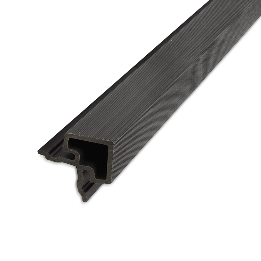 Composiet hoekprofiel - antraciet - 67x67 mm - hoek afwerkprofiel houtcomposiet Composiet hoekprofiel - antraciet - 67x67 mm - hoek afwerkprofiel houtcomposiet
