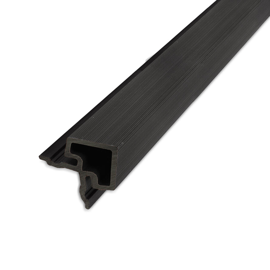 Composiet hoekprofiel - zwart - 67x67 mm - hoek afwerkprofiel houtcomposiet Composiet hoekprofiel - zwart - 67x67 mm - hoek afwerkprofiel houtcomposiet