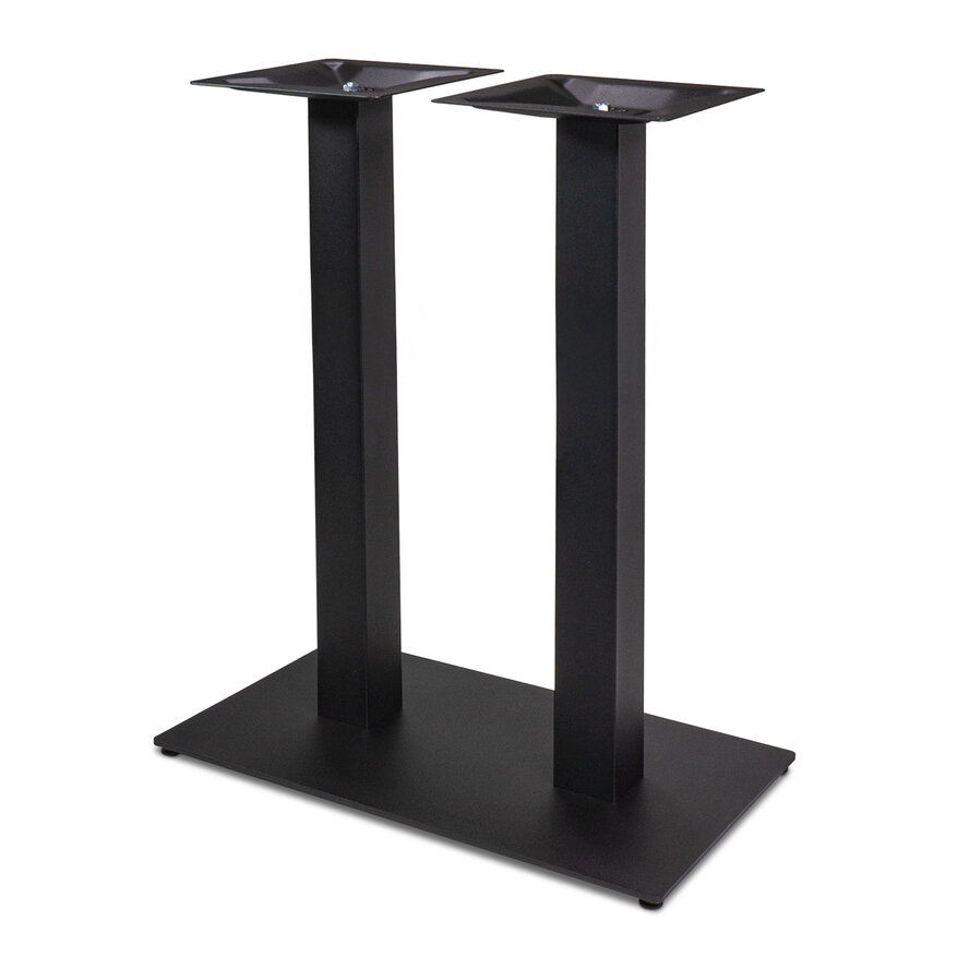 Gietijzeren statafel onderstel DUO vierkant zwart - op voet - 8x8 cm - 108 cm hoog - 40x70 cm (voet)plaatafmeting - Zwart gecoat (fijnstructuur) Gietijzeren statafel onderstel DUO vierkant zwart - op voet - 8x8 cm - 108 cm hoog - 40x70 cm (voet)plaatafmeting - Zwart gecoat (fijnstructuur)