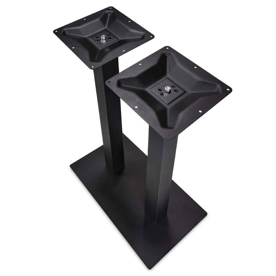 Gietijzeren statafel onderstel DUO vierkant zwart - op voet - 8x8 cm - 108 cm hoog - 40x70 cm (voet)plaatafmeting - Zwart gecoat (fijnstructuur) Gietijzeren statafel onderstel DUO vierkant zwart - op voet - 8x8 cm - 108 cm hoog - 40x70 cm (voet)plaatafmeting - Zwart gecoat (fijnstructuur)