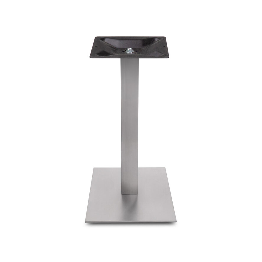 Gietijzeren (horeca)tafel onderstel vierkant RVS look - op voet - 8x8 cm - 72 cm hoog - 40x40 cm (voet)plaatafmeting - RVS look (glad) gecoat Gietijzeren (horeca)tafel onderstel vierkant RVS look - op voet - 8x8 cm - 72 cm hoog - 40x40 cm (voet)plaatafmeting - RVS look (glad) gecoat
