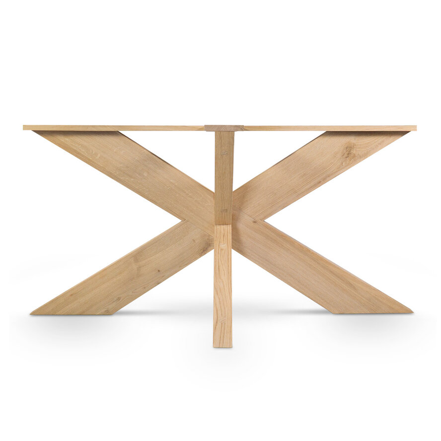 Eiken matrix 3D tafelpoot 16x6 cm - 72 cm hoog - 180x90 cm - Rustiek licht geborsteld - Spin 3D kruis / X-poot - 12% KD Europees eikenhout Eiken matrix 3D tafelpoot 16x6 cm - 72 cm hoog - 180x90 cm - Rustiek licht geborsteld - Spin 3D kruis / X-poot - 12% KD Europees eikenhout