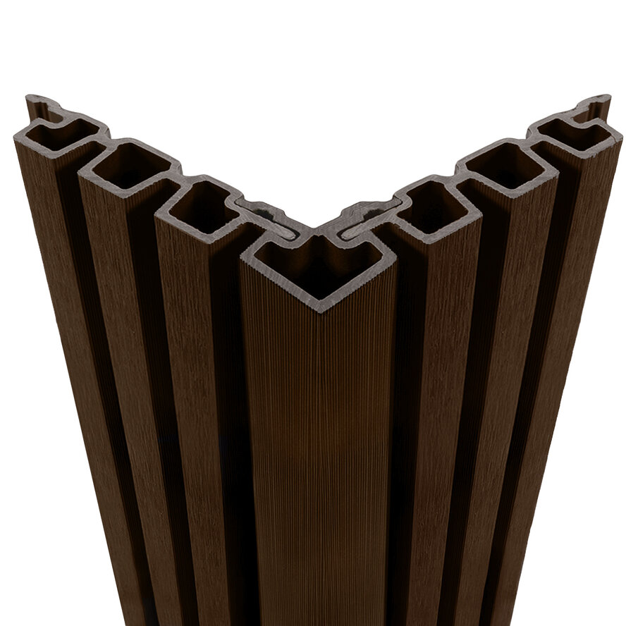 Composiet hoekprofiel - ipé kleur - 67x67 mm - hoek afwerkprofiel houtcomposiet Composiet hoekprofiel - ipé kleur - 67x67 mm - hoek afwerkprofiel houtcomposiet