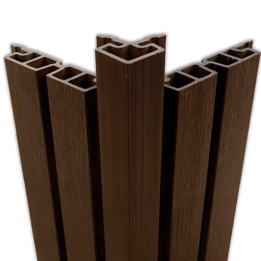 Composiet hoekprofiel - ipé kleur - 67x67 mm - hoek afwerkprofiel houtcomposiet Composiet hoekprofiel - ipé kleur - 67x67 mm - hoek afwerkprofiel houtcomposiet