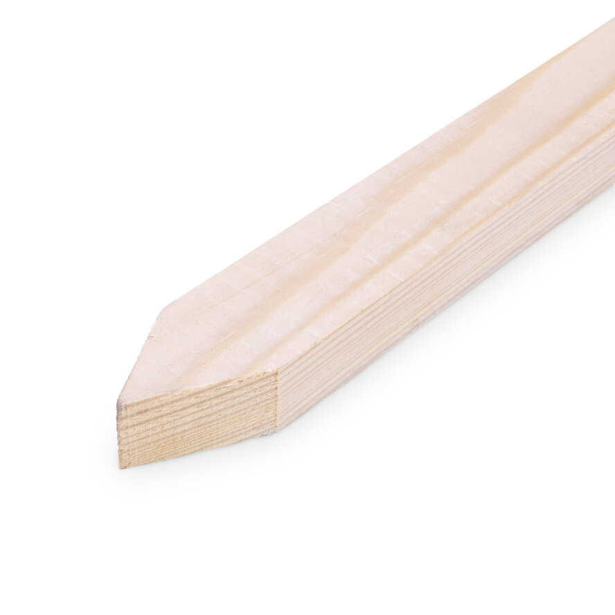 Vuren hei piketpaaltje - 22x33 mm - fijnbezaagd / ruw - heipiket paal - vurenhout KD 18-20 Vuren hei piketpaaltje - 22x33 mm - fijnbezaagd / ruw - heipiket paal - vurenhout KD 18-20