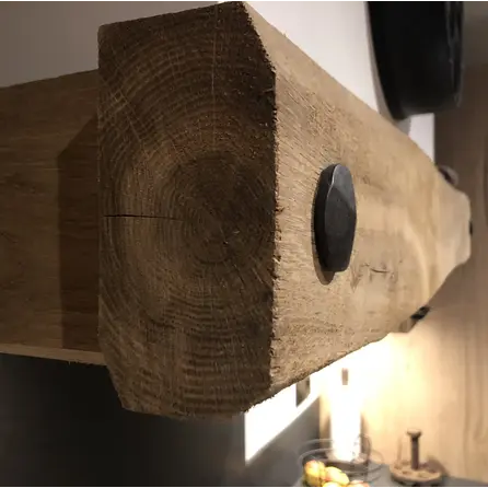 Oude eiken balk - 90x140 mm - gerookt - balk voor binnen / beschut buiten - verouderd eikenhout AD 20-25%