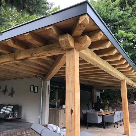 Oude eiken balk - 90x190 mm - geborsteld - balk voor buiten - verouderd eikenhout AD 20-25%