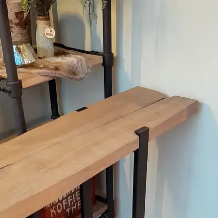 Oude eiken balk - 90x160 mm - whitewash - balk voor binnen / beschut buiten - verouderd eikenhout AD 20-25%