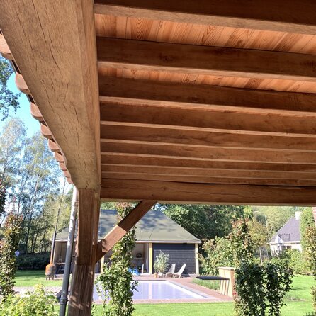 Oude eiken balk - 190x240 mm - rustiek geschaafde kanten - balk voor buiten - verouderd eikenhout AD 20-25%