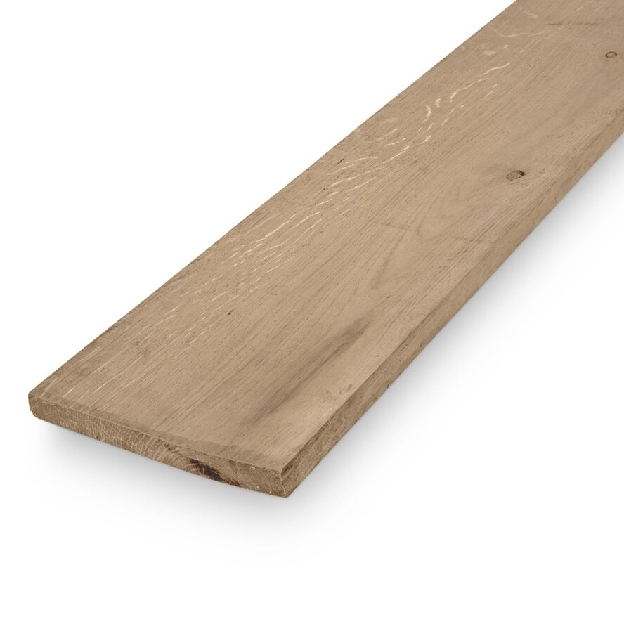 Eiken plank - 23x200 mm - fijnbezaagd / ruw - plank voor binnen / beschut buiten - eikenhout KD 8-12% Eiken plank - 23x200 mm - fijnbezaagd / ruw - plank voor binnen / beschut buiten - eikenhout KD 8-12%
