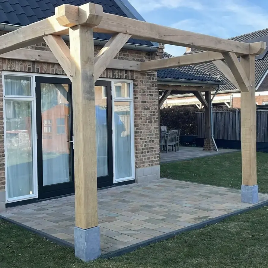 Eiken balk - 200x200 mm - fijnbezaagd / ruw - balk voor buiten - eikenhout AD 20-25% Eiken balk - 200x200 mm - fijnbezaagd / ruw - balk voor buiten - eikenhout AD 20-25%