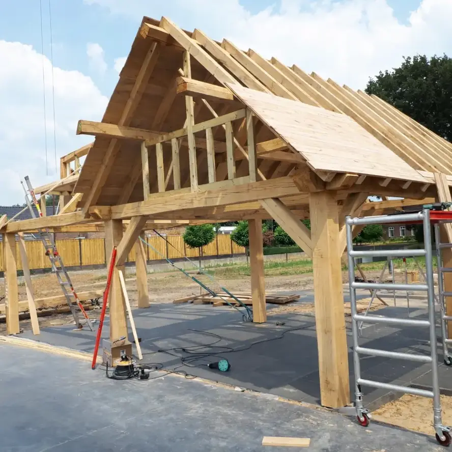 Eiken balk - 200x200 mm - fijnbezaagd / ruw - balk voor buiten - eikenhout AD 20-25% Eiken balk - 200x200 mm - fijnbezaagd / ruw - balk voor buiten - eikenhout AD 20-25%