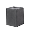 Beton poer laag model met doorlopend gat - 14x14 cm - antraciet - 20 cm hoog - kleine facetrand Beton poer laag model met doorlopend gat - 14x14 cm - antraciet - 20 cm hoog - kleine facetrand