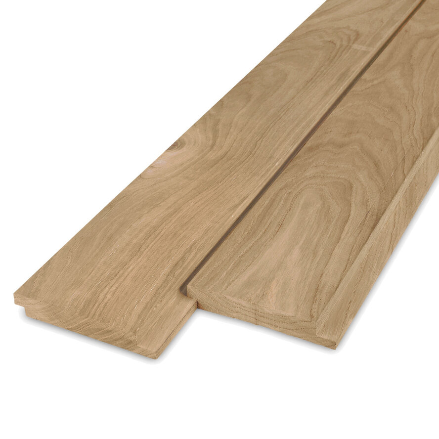Eiken enkel blokprofiel - 21x125 mm - geschaafd - blokprofiel - eikenhout KD 8-12% Eiken enkel blokprofiel - 21x125 mm - geschaafd - blokprofiel - eikenhout KD 8-12%