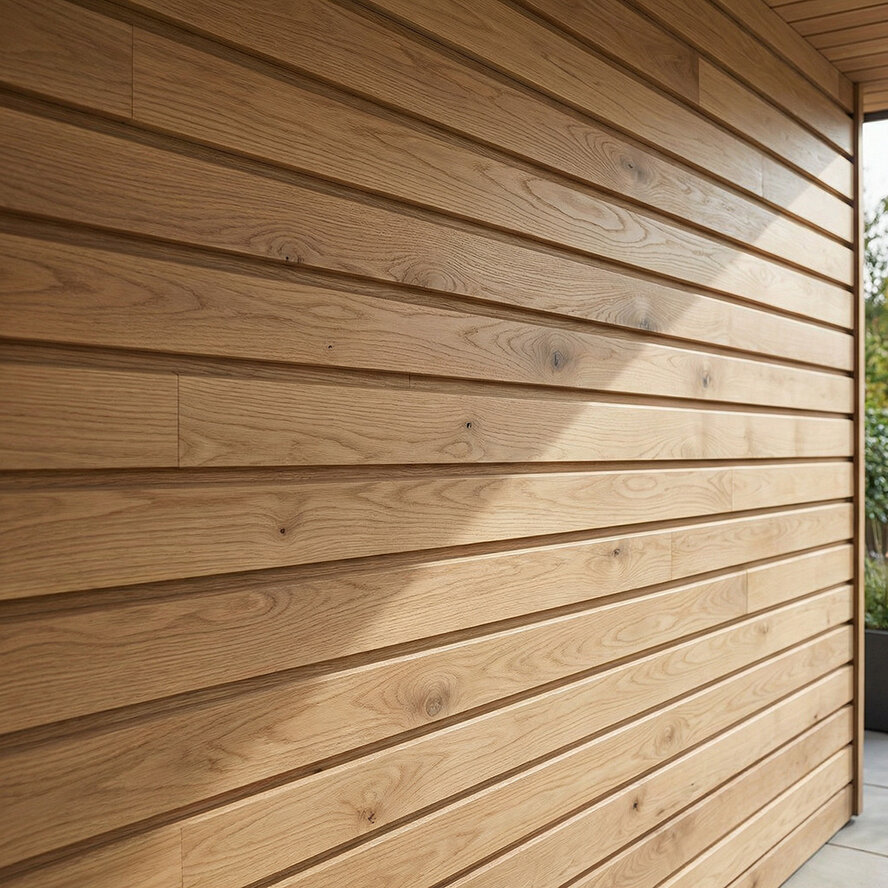 Eiken channelsiding - 21x115 mm - geschaafd - channel siding - eikenhout KD 8-12% Eiken channelsiding - 21x115 mm - geschaafd - channel siding - eikenhout KD 8-12%