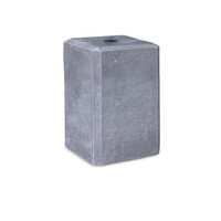 Hardsteen sokkel (met gat) - 26x26 cm - 35 cm hoog -antraciet - 20 cm hoog - met facetrand