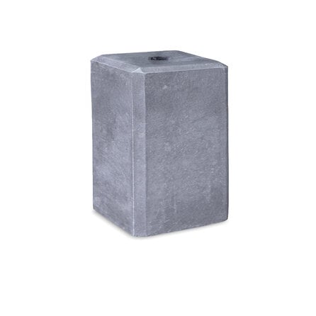 Hardstenen sokkel / poer - met doorlopend gat - 26x26 cm - 35 cm hoog - met facetrand