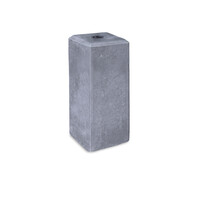 Hardsteen sokkel (met gat) - 16x16 cm - 35 cm hoog -antraciet - 20 cm hoog - met facetrand
