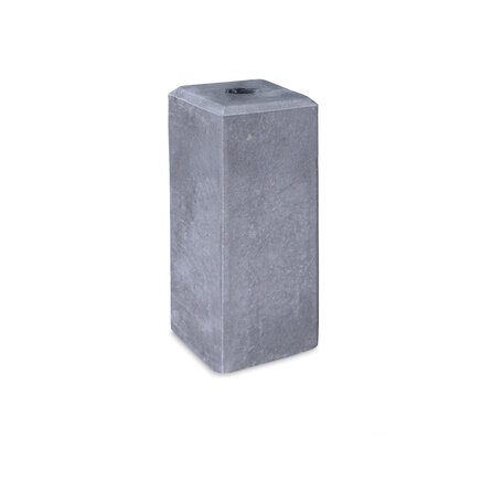 Hardstenen sokkel / poer - met doorlopend gat - 16x16 cm - 35 cm hoog - met facetrand