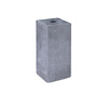 Hardstenen sokkel / poer - met doorlopend gat - 19x19 cm - 35 cm hoog