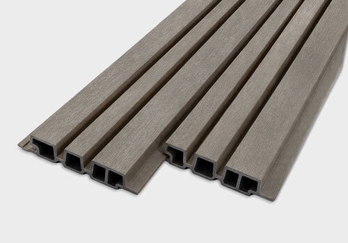 Composiet barcodeprofiel van houtcomposiet - duurzaam, onderhoudsvriendelijk & kleurvast - verkrijgbaar in prachtige kleuren - blokprofiel bij HOUTvakman.nl!