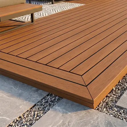 Composiet vlonderplank - teak look - 22x146 mm - geborsteld (optiek) - gegroefde terrasplank met blinde bevestiging - houtcomposiet Composiet vlonderplank - teak look - 22x146 mm - geborsteld (optiek) - gegroefde terrasplank met blinde bevestiging - houtcomposiet