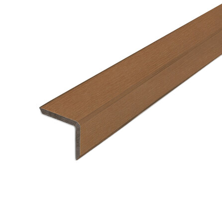 Composiet hoekprofiel - teak look - 41x50 mm - hoek afwerkprofiel houtcomposiet