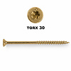 Universele houtschroeven verzinkt - 6 mm - geel verzinkt - torx 30 - schroeven voor (buiten) hout - grove spoed - met snijpunt - 50 stuks - diverse lengtes