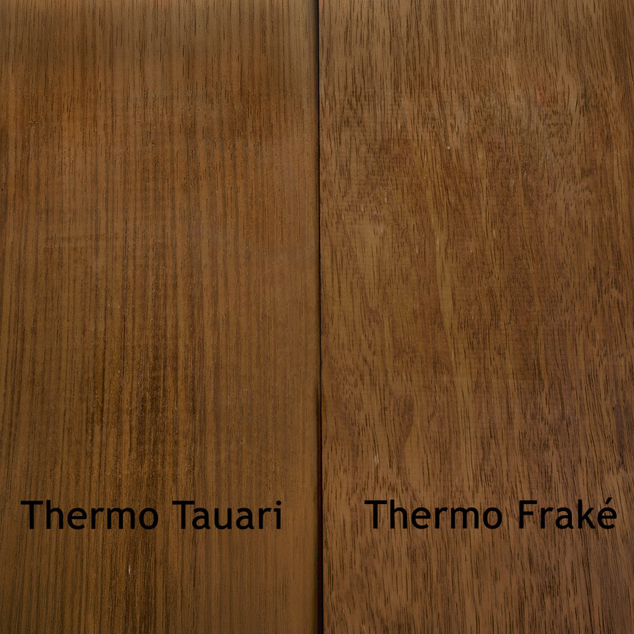 Thermo tauari plank - 21x140 mm - geschaafd - plank voor buiten - thermisch gemodificeerd tauari hout KD 8-12% Thermo tauari plank - 21x140 mm - geschaafd - plank voor buiten - thermisch gemodificeerd tauari hout KD 8-12%