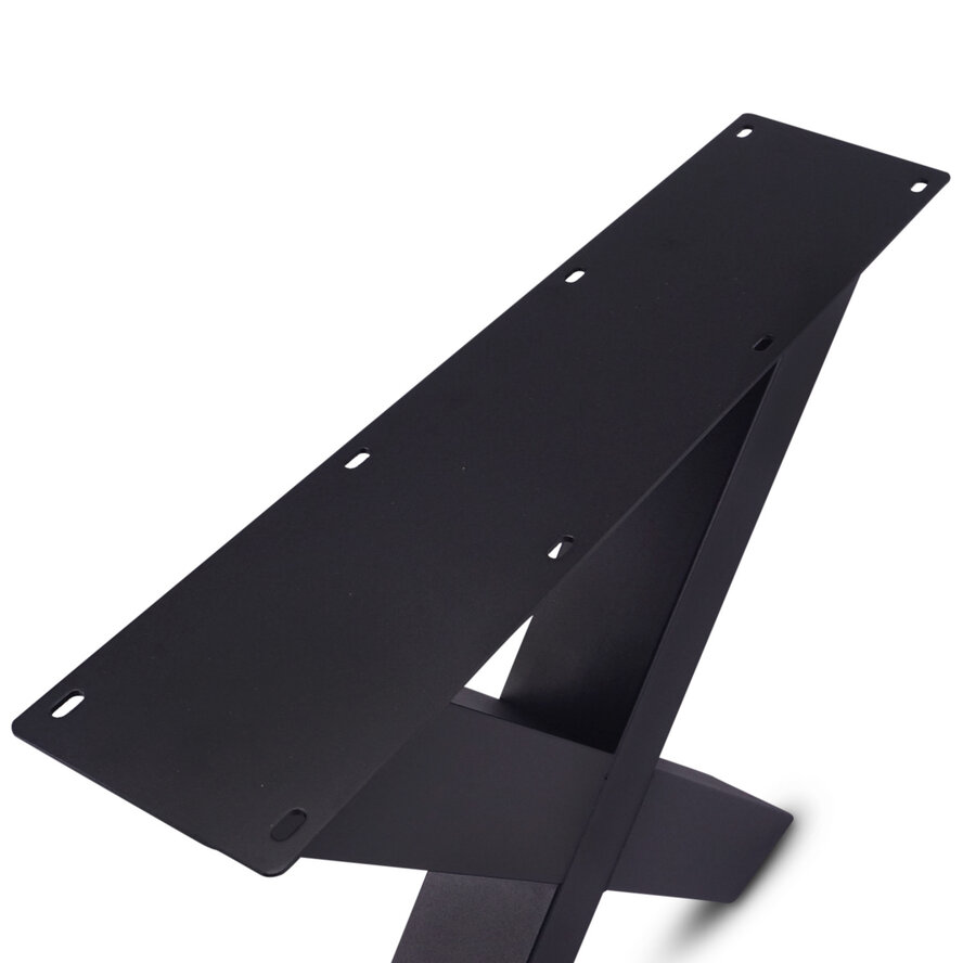 Zwarte stalen X-poten (set) - voor buiten - verzinkt & gecoat metaal - 10x10 cm - hoogte: 72 cm - breedte (montageplaat): 85 cm - X-tuintafel poot Zwarte stalen X-poten (set) - voor buiten - verzinkt & gecoat metaal - 10x10 cm - hoogte: 72 cm - breedte (montageplaat): 85 cm - X-tuintafel poot