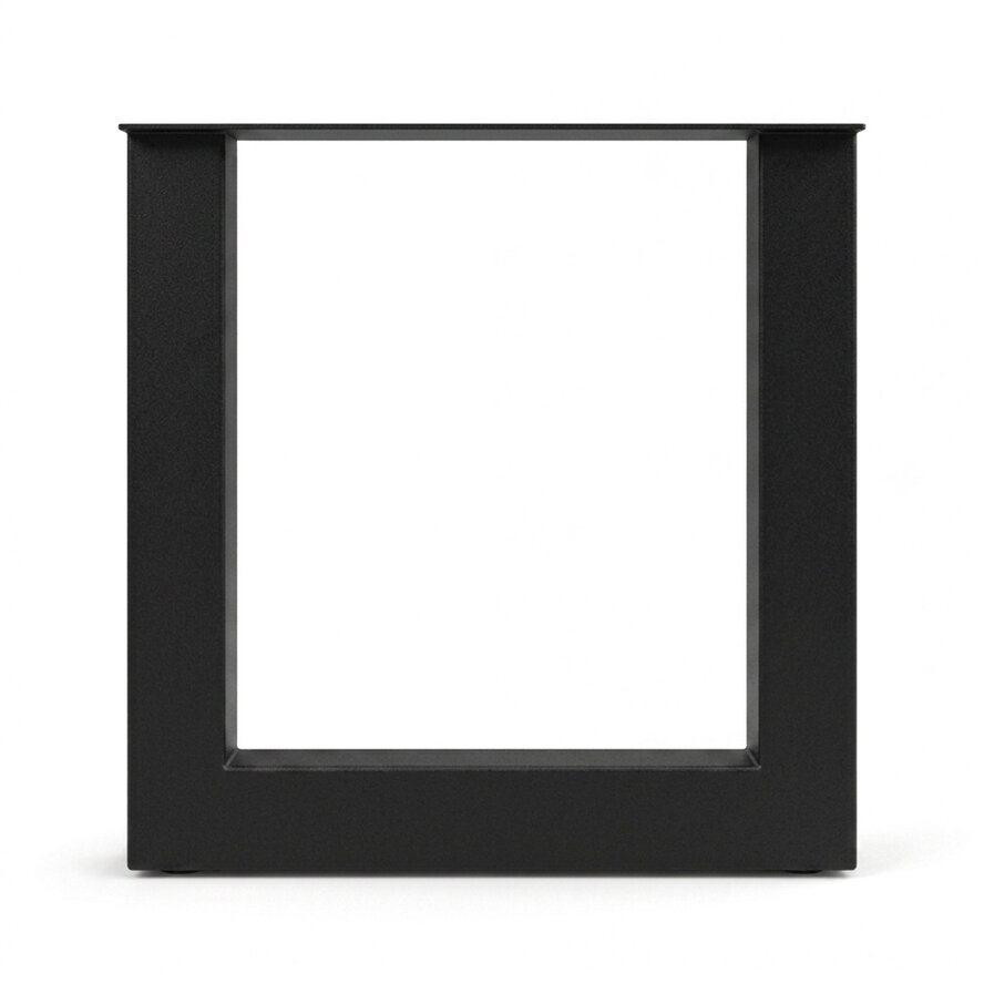 Zwarte stalen U-poten (set) - voor buiten - verzinkt & gecoat metaal - 10x10 cm - hoogte: 72 cm - breedte (montageplaat): 76 cm - U-tuintafel poot Zwarte stalen U-poten (set) - voor buiten - verzinkt & gecoat metaal - 10x10 cm - hoogte: 72 cm - breedte (montageplaat): 76 cm - U-tuintafel poot