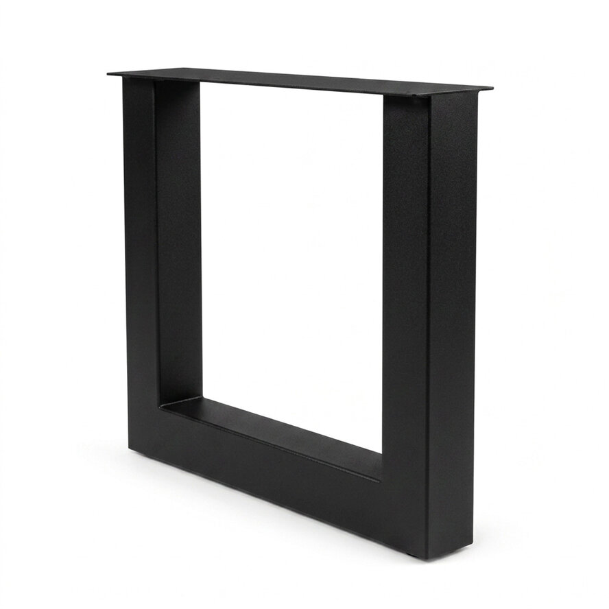 Zwarte stalen U-poten (set) - voor buiten - verzinkt & gecoat metaal - 10x10 cm - hoogte: 72 cm - breedte (montageplaat): 76 cm - U-tuintafel poot Zwarte stalen U-poten (set) - voor buiten - verzinkt & gecoat metaal - 10x10 cm - hoogte: 72 cm - breedte (montageplaat): 76 cm - U-tuintafel poot