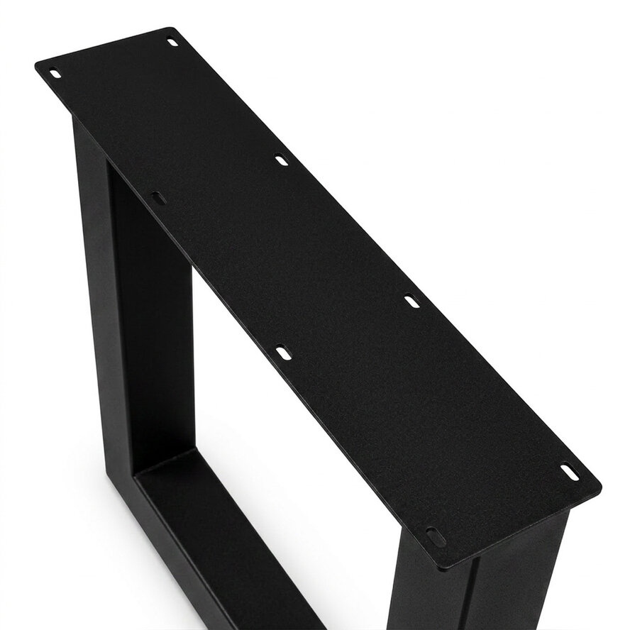 Zwarte stalen U-poten (set) - voor buiten - verzinkt & gecoat metaal - 10x10 cm - hoogte: 72 cm - breedte (montageplaat): 76 cm - U-tuintafel poot Zwarte stalen U-poten (set) - voor buiten - verzinkt & gecoat metaal - 10x10 cm - hoogte: 72 cm - breedte (montageplaat): 76 cm - U-tuintafel poot