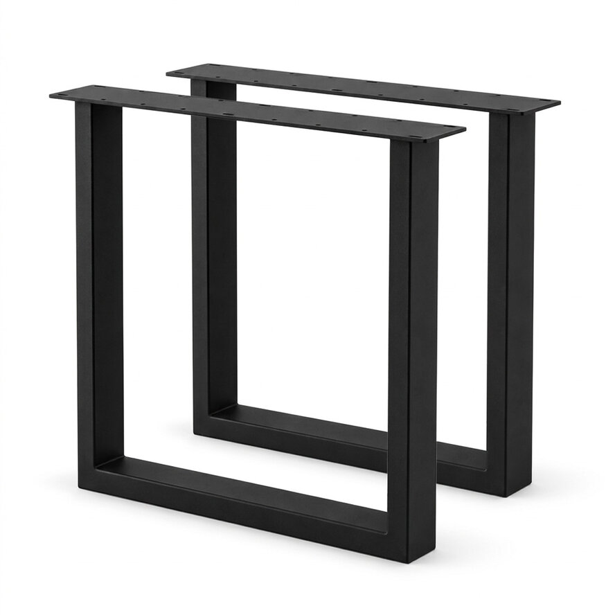 Zwarte stalen U-poten (set) - voor buiten - verzinkt & gecoat metaal - 4x10 cm - hoogte: 72 cm - breedte (montageplaat): 76 cm - U-tuintafel poot Zwarte stalen U-poten (set) - voor buiten - verzinkt & gecoat metaal - 4x10 cm - hoogte: 72 cm - breedte (montageplaat): 76 cm - U-tuintafel poot