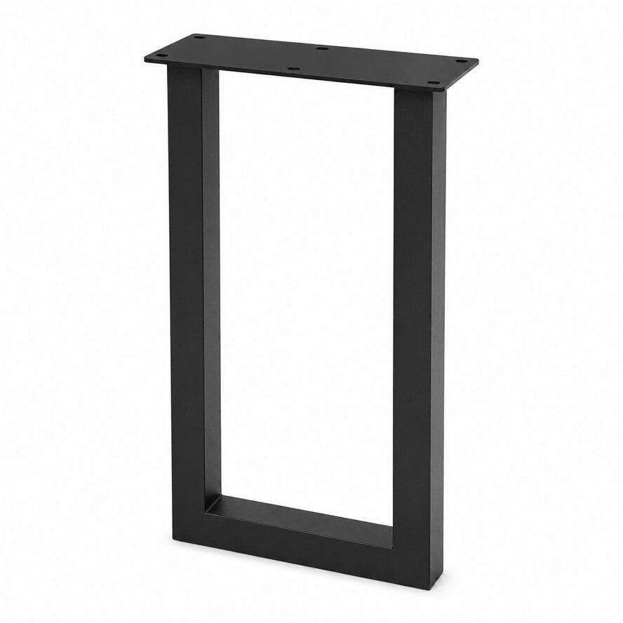 Zwarte stalen U-poten (set) - voor buiten - verzinkt & gecoat metaal - 8x8 cm - hoogte: 100 cm - breedte (montageplaat): 60 cm - U-statafelpoot voor buiten Zwarte stalen U-poten (set) - voor buiten - verzinkt & gecoat metaal - 8x8 cm - hoogte: 100 cm - breedte (montageplaat): 60 cm - U-statafelpoot voor buiten
