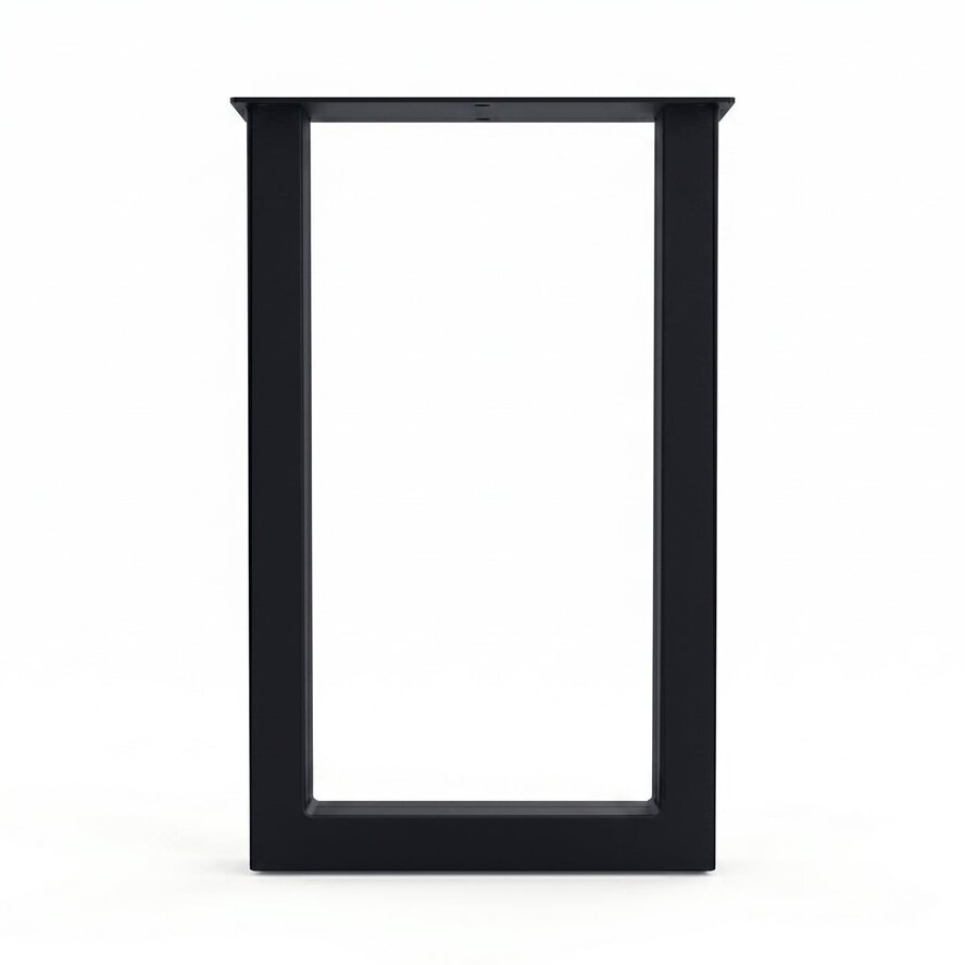 Zwarte stalen U-poten (set) - voor buiten - verzinkt & gecoat metaal - 8x8 cm - hoogte: 100 cm - breedte (montageplaat): 60 cm - U-statafelpoot voor buiten Zwarte stalen U-poten (set) - voor buiten - verzinkt & gecoat metaal - 8x8 cm - hoogte: 100 cm - breedte (montageplaat): 60 cm - U-statafelpoot voor buiten
