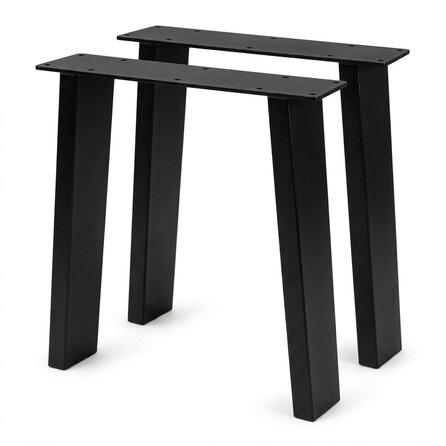 Zwarte stalen N-poten taps (set) - voor buiten - verzinkt & gecoat metaal - 4x10 cm - hoogte: 72 cm - breedte : 80 cm - schuine N-tuintafel poot Zwarte stalen N-poten taps (set) - voor buiten - verzinkt & gecoat metaal - 4x10 cm - hoogte: 72 cm - breedte : 80 cm - schuine N-tuintafel poot