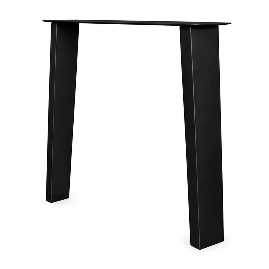 Zwarte stalen N-poten taps (set) - voor buiten - verzinkt & gecoat metaal - 4x10 cm - hoogte: 72 cm - breedte : 80 cm - schuine N-tuintafel poot Zwarte stalen N-poten taps (set) - voor buiten - verzinkt & gecoat metaal - 4x10 cm - hoogte: 72 cm - breedte : 80 cm - schuine N-tuintafel poot